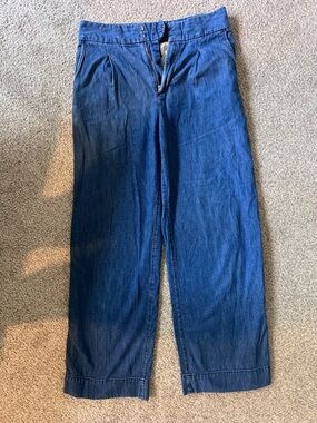 GAP Blue Denim Jeans higher waisted wide leg size 4